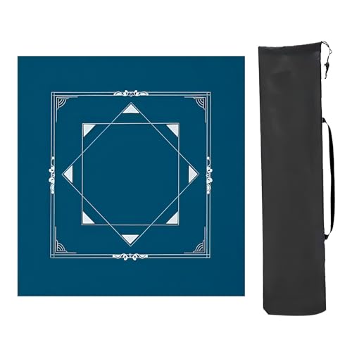 YTBHSHXZ Anti-Rutsch-Matte, rutschfeste und geräuschreduzierende Mahjong-Matte, für Mahjong-Spiele und Pokerspiele (Blau, 70 x 70 cm) von YTBHSHXZ