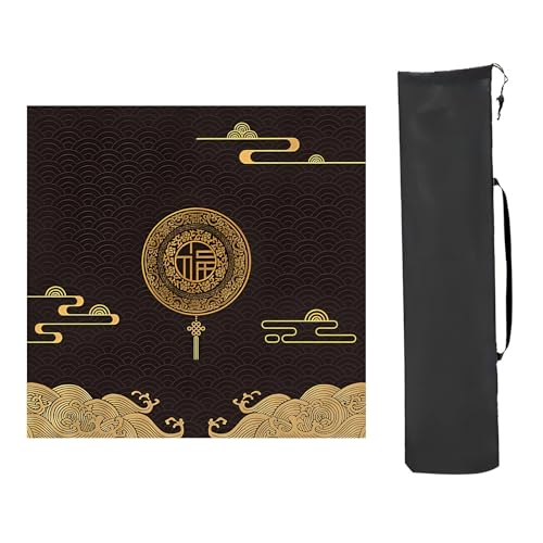 YTBHSHXZ Anti-Rutsch-Matte, verdickte, rutschfeste Mahjong-Tischmatte, Mahjong-Spielmatte mit Aufbewahrungstasche, aufrollbare quadratische Mahjong-Matte für Tisch (Stil 3,85 x 85 cm) von YTBHSHXZ