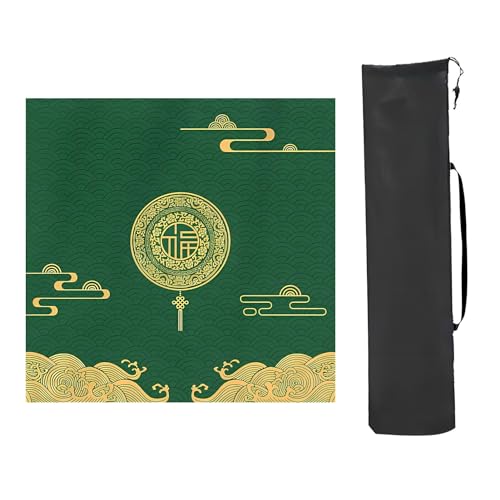 YTBHSHXZ Anti-Rutsch-Matte, verdickte, rutschfeste Mahjong-Tischmatte, Mahjong-Spielmatte mit Aufbewahrungstasche, aufrollbare quadratische Mahjong-Matte für Tisch (Stil 4,90 x 90 cm) von YTBHSHXZ
