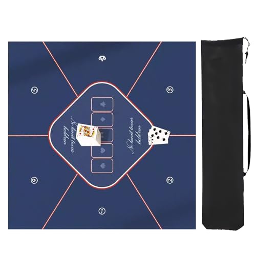 YTBHSHXZ Anti-Rutsch-Matte, verdickte Mahjong-Matte, quadratisch, Gummi, rutschfeste Spielmatte für Poker, Mahjong (Blau, 90 cm) von YTBHSHXZ