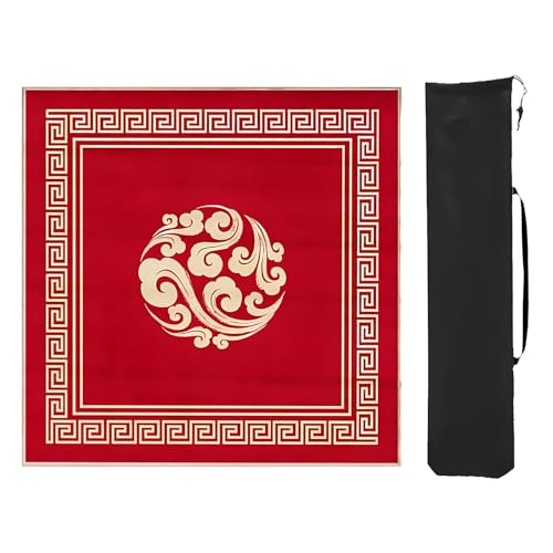 YTBHSHXZ Anti-Rutsch-Matte, verdicktes Mahjong-Pad für Poker, Kartenspiele, Brettspiele, 5,95 cm, Rot von YTBHSHXZ