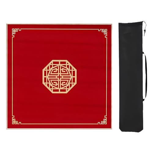 YTBHSHXZ Anti-Rutsch-Matte, verdicktes Mahjong-Pad für Poker, Kartenspiele, Brettspiele (Rot 8,90 cm) von YTBHSHXZ