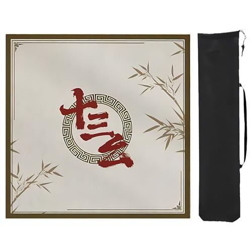 YTBHSHXZ Mahjong Anti-Rutsch-Matte, Mahjong-Spielmatte mit Rand, Mahjong-Pad für Poker-Kartenspiele (Gris, 90 cm) von YTBHSHXZ