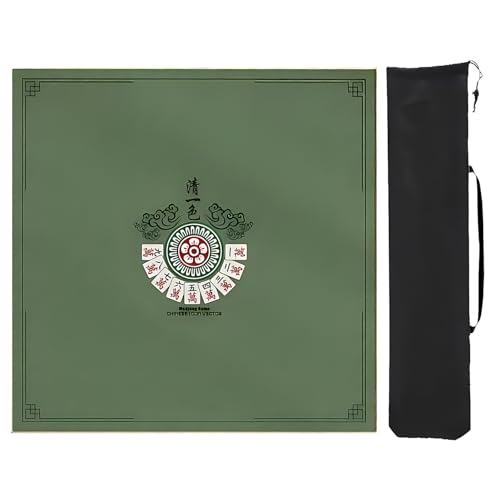 YTBHSHXZ Mahjong Anti-Rutsch-Matte, Mahjong-Spielmatte mit Rand, Mahjong-Pad für Poker-Kartenspiele (Grün 1,90 cm) von YTBHSHXZ
