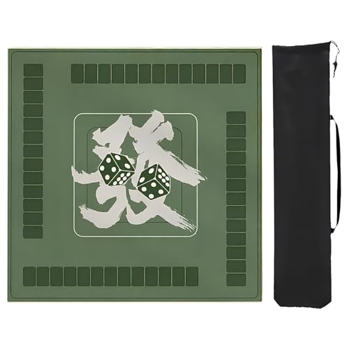YTBHSHXZ Mahjong Anti-Rutsch-Matte, Mahjong-Spielmatte mit Rand, Mahjong-Pad für Poker-Kartenspiele (Grün 2,95 cm) von YTBHSHXZ