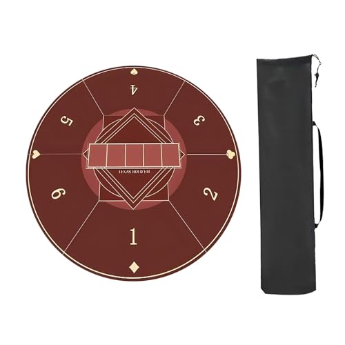 Mahjong-Tischmatte Tischspielmatten, rund mit Kante, verdickte rutschfeste und geräuschreduzierende Mahjong-Spielmatte, for Mahjong-Poker-Kartenspiele(Rosso,80x80cm (31.49x31.49in)) von YTBHSHXZ