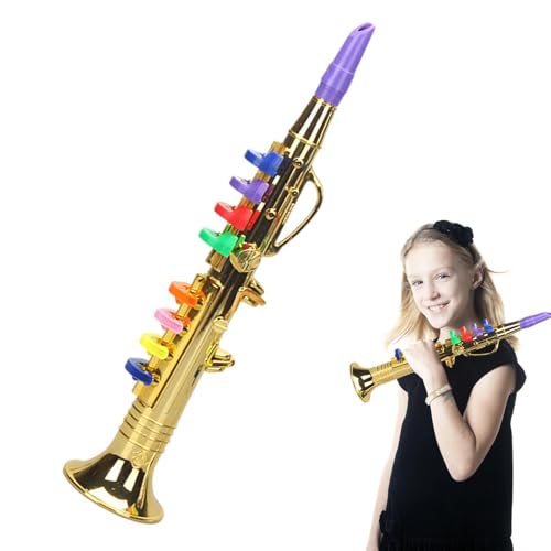 Saxophon für Kinder, Saxophonspielzeug - Saxophon-Trompetenspielzeug | Pädagogische Musiktrompeteninstrumente, Kindermusikinstrumente mit 8 farbigen Tasten für den Musikunterricht Saxophon für Kinder, Saxophonspielzeug - Saxophon-Trompetenspielzeug | Pädagogische Musiktrompeteninstrumente, Kindermusikinstrumente mit 8 farbigen Tasten für den Musikunterricht von YTGOCN