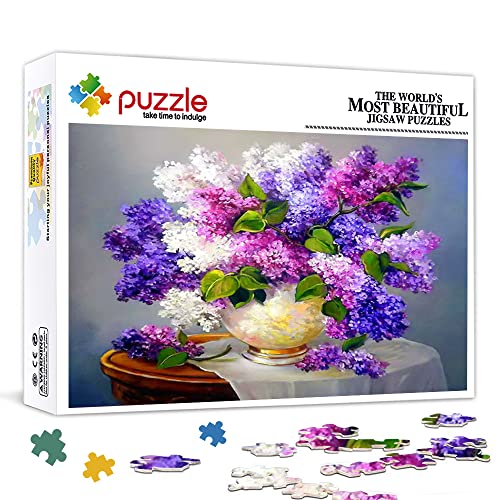 1000 Teile Lila Blume Mini-Puzzle für Erwachsene Klassisches Puzzle Herausforderndes Kunstpuzzle (70 x 50 cm Kartonpuzzle) Erwachsenenpuzzle 1000 Teile von YTLIUYUANDE