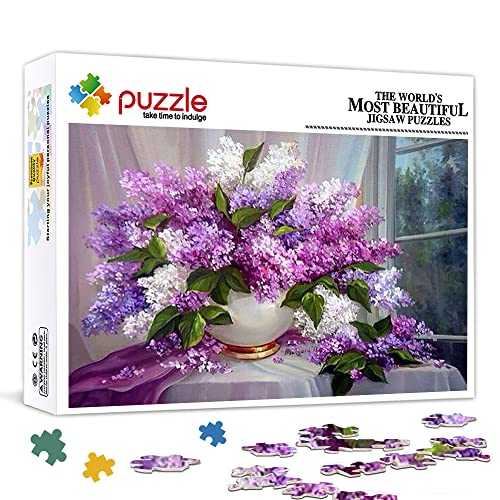 1000 Teile Mini-Puzzle für Erwachsene Lila Blume Klassisches Puzzle Familienspiel Puzzle Geschenk (Papppuzzle 38x26cm) Puzzle für Erwachsene 1000 Teile von YTLIUYUANDE