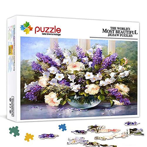 1000 Teile Mini-Puzzle für Erwachsene Lila Blume Klassisches Puzzle Machen Sie EIN einzigartiges Puzzle-Geschenk (Papppuzzle 38 x 26 cm) Puzzles für Erwachsene und Kinder von YTLIUYUANDE