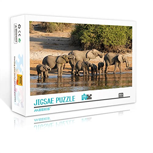 1000 Teile Minipuzzle für Erwachsene Elefant Klassisches Puzzle Denkaufgabe Puzzlespiel Geschenk (38x26cm Kartonpuzzle) Puzzles für Erwachsene und Kinder von YTLIUYUANDE