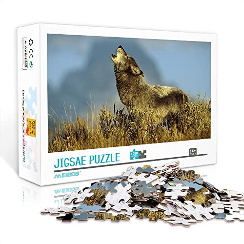 1000 Teile Minipuzzle für Erwachsene Wolf Klassisches Puzzle Denkaufgabe Puzzlespiel Geschenk (38x26cm Kartonpuzzle) Puzzles für Erwachsene und Kinder von YTLIUYUANDE