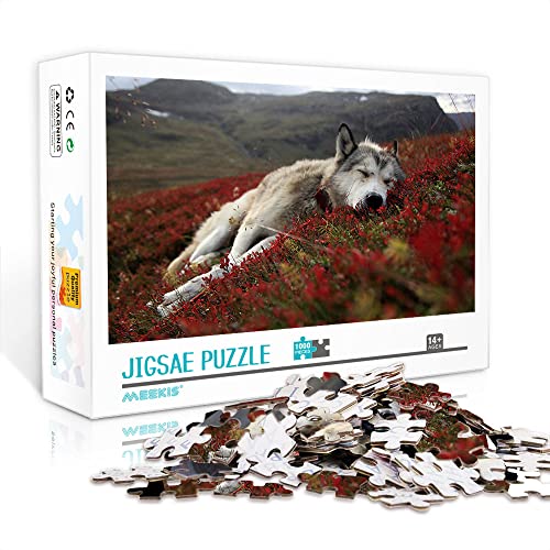 1000 Teile Minipuzzle für Erwachsene Wolf Klassisches Puzzle Familienherausforderung Spiel Puzzle Geschenk (38x26cm Kartonpuzzle) Puzzles für Erwachsene und Kinder von YTLIUYUANDE
