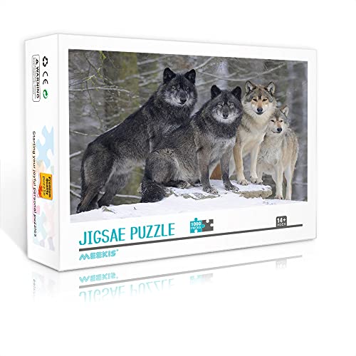 1000 Teile Minipuzzle für Erwachsene Wolf Klassisches Puzzle Herausforderndes Puzzlegeschenk (38x26cm Kartonpuzzle) Puzzles für Erwachsene und Kinder von YTLIUYUANDE