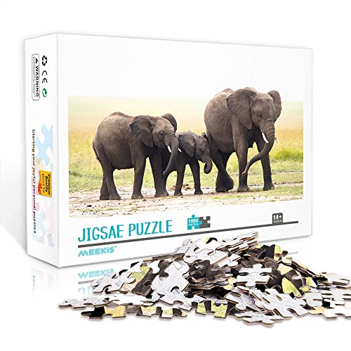 Mini-Puzzle für Erwachsene 1000 Teile Elefanten-Puzzle-Set Erwachsene Dekompressionspuzzlespiel für Kinder (38 x 26 cm Kartonpuzzle) Puzzles für Erwachsene und Kinder von YTLIUYUANDE