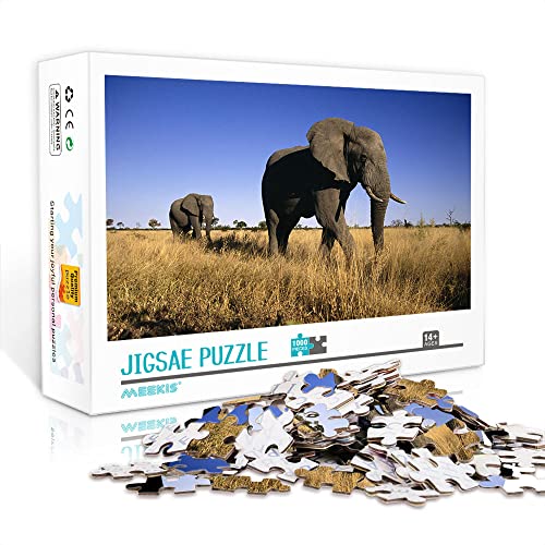 Mini-Puzzle für Erwachsene 1000 Teile Elefantenpuzzle Familienspaßspiele für Erwachsene (38 x 26 cm Kartonpuzzle) Puzzles für Erwachsene und Kinder von YTLIUYUANDE