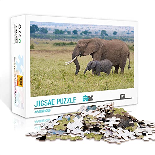 1000 Teile Minipuzzle für Erwachsene Elefant Klassisches Puzzle Familienspiel Puzzle Geschenk (Papppuzzle 38x26cm) Puzzle für Erwachsene 1000 Teile von YTLIXIANGN