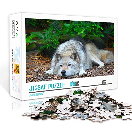 1000 Teile Minipuzzle für Erwachsene Wolf Klassisches Puzzle Herausforderndes Puzzlegeschenk (38x26cm Kartonpuzzle) Puzzles für Erwachsene und Kinder von YTLIXIANGN