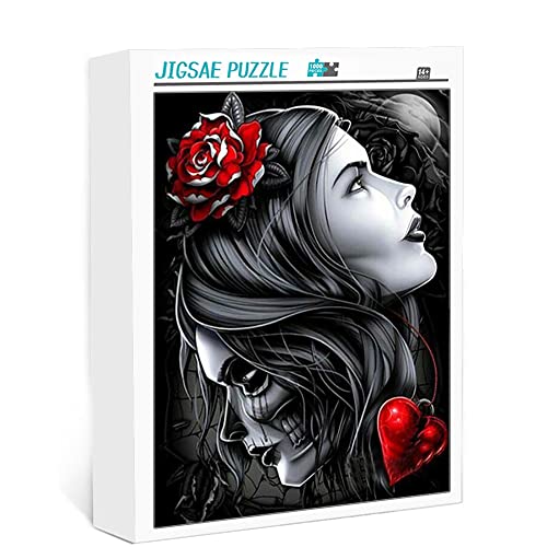 Erwachsenenpuzzle 1000 Teile SkullGirl Klassisches Puzzle Spielzeugpuzzlespiel einzigartig Heimdekoration und Geschenke Puzzle für Kinder und Erwachsene (75x50cm) von YTLIXIANGN