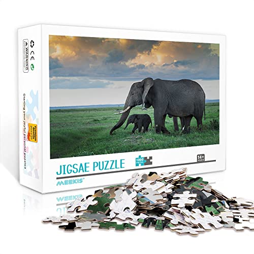 Mini Puzzle für Erwachsene 1000 Teile Elefant Puzzle Set Puzzle DIY Home Entertainment Spielzeug (38x26cm Kartonpuzzle) Puzzle für Erwachsene und Kinder von YTLIXIANGN