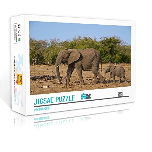 Mini-Puzzle für Erwachsene 1000 Teile Elefanten-Puzzle-Set Erwachsene Dekompressionspuzzlespiel für Kinder (38 x 26 cm Kartonpuzzle) Puzzles für Erwachsene und Kinder von YTLIXIANGN