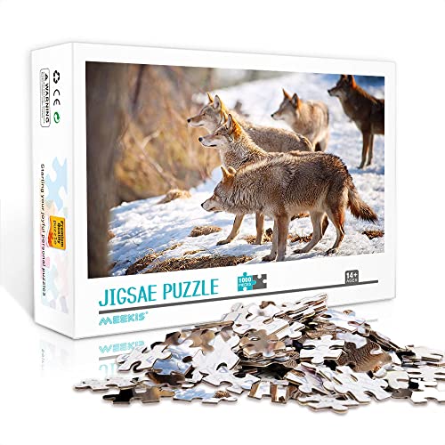 Mini Puzzle für Erwachsene 1000 Teile Wolf Puzzle Set DIY Home Entertainment Spielzeugpuzzle (38x26cm Kartonpuzzle) Puzzles für Erwachsene und Kinder von YTLIXIANGN