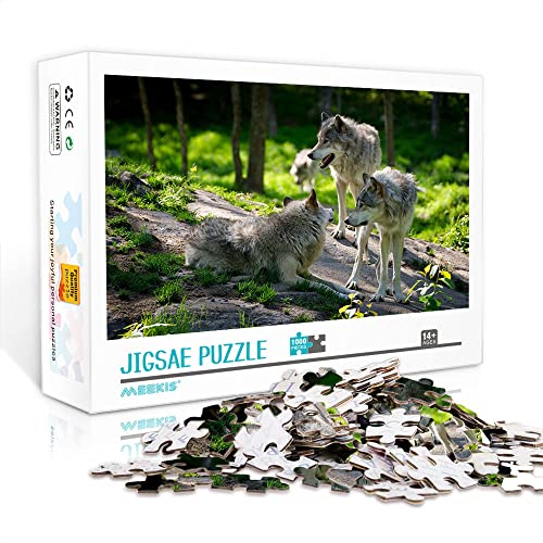 Mini Puzzle für Erwachsene 1000 Teile Wolf Puzzle Set Künstlerisches Puzzle Herausfordernd (38x26cm Kartonpuzzle) Puzzle für Erwachsene und Kinder von YTLIXIANGN