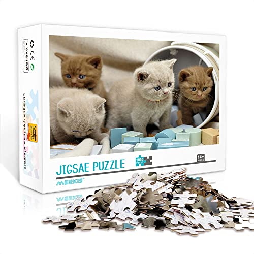 Minipuzzle für Erwachsene 1000 Teile Puzzle Katze Set Herausforderndes Puzzlegeschenk (38x26cm Kartonpuzzle) Puzzles für Erwachsene und Kinder von YTLIXIANGN