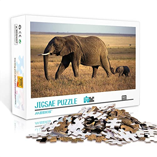 Minipuzzle für Erwachsene 1000 Teile Set Elefanten Puzzle DIY Spielzeuggeschenk Klassisches Spielpuzzle (Kartonpuzzle 38x26cm) Puzzles für Erwachsene und Kinder von YTLIXIANGN