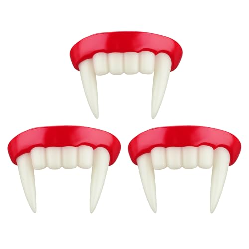 3 Paar Vampirzähne Fake Fangzähne für Kostüm, perfekt für Halloween, Cosplay, Mottopartys und Fotografie, aus strapazierfähigem Vinyl 3 Paar Vampirzähne Fake Fangzähne für Kostüm, perfekt für Halloween, Cosplay, Mottopartys und Fotografie, aus strapazierfähigem Vinyl von YTPAFK