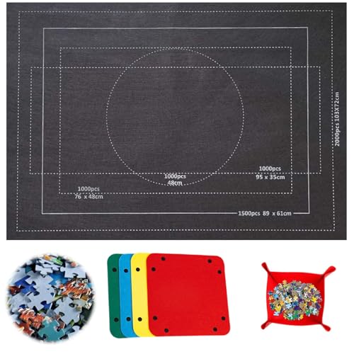 Jigsaw Mat for 1500 Pieces with 4 Sorting Trays - Foldable and Portable Jigsaw Board for Easy Storage and Puzzle Organization, Perfect for Puzzle Enthusiasts and Family Use Jigsaw Mat for 1500 Pieces with 4 Sorting Trays - Foldable and Portable Jigsaw Board for Easy Storage and Puzzle Organization, Perfect for Puzzle Enthusiasts and Family Use von YTPAFK