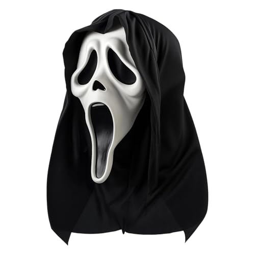 YTPAFK Scream-Maske, Geister-Gesichtsmaske für Halloween, Halloween-Maske für Erwachsene und Kinder, gruseliges Geistergesichtskostüm-Zubehör, 28 x 20 cm PVC-Material YTPAFK Scream-Maske, Geister-Gesichtsmaske für Halloween, Halloween-Maske für Erwachsene und Kinder, gruseliges Geistergesichtskostüm-Zubehör, 28 x 20 cm PVC-Material von YTPAFK