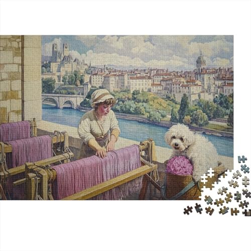 A Bichon Frise Puzzles Für Erwachsene Retro Travel Poster of Lyon Style 1000 Stück Puzzles Für Erwachsene Herausforderndes Spiel 1000pcs (75x50cm) von YTPONBCSTUG