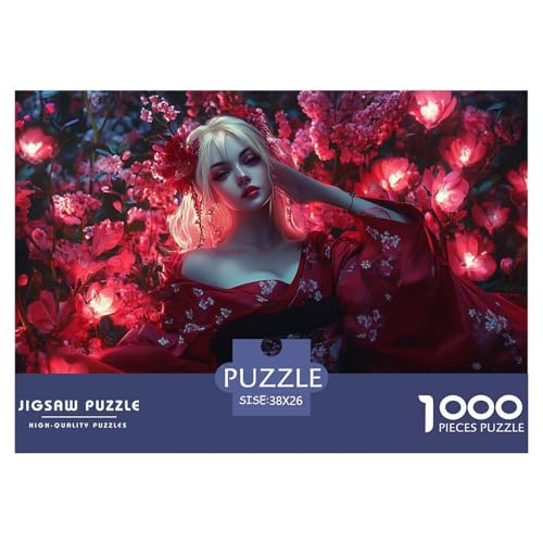 A Blonde Woman-Sakura Kimono Hölzerne Puzzles Wasserfest 1000 Teile DIY- Puzzle Für Erwachsene Unmöglich Lernspiele​ von YTPONBCSTUG