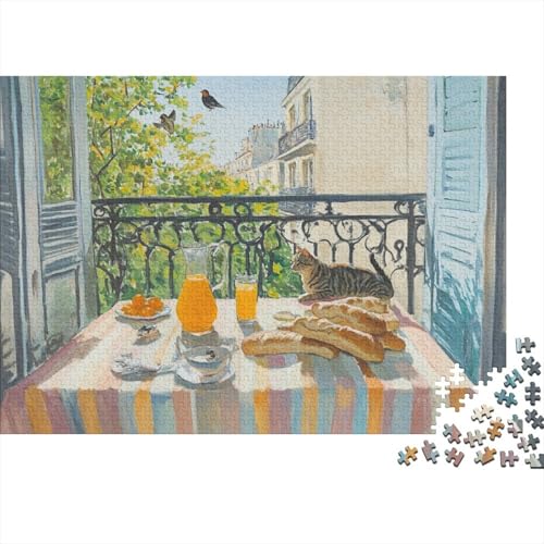 A Chartreux Cat 1000 Stück Puzzles Für Erwachsene, Familienspaß Parisian Balcony Thema Puzzlespiele 1000 Stück Für Erwachsene Geschenke 1000pcs (75x50cm) von YTPONBCSTUG