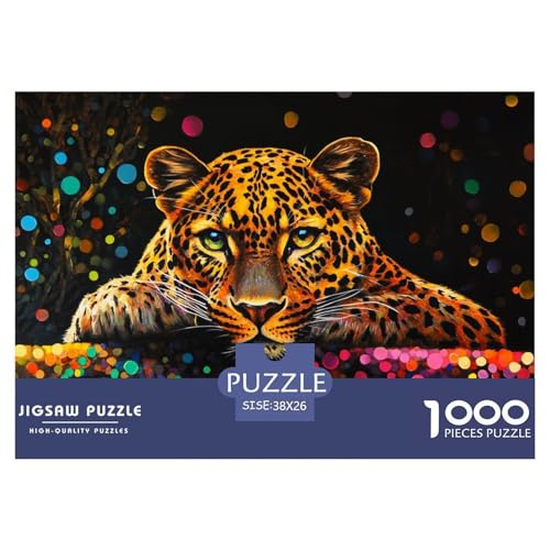 A Leopard with Colored Bubbles Hölzerne Puzzles Wasserfest 1000 Teile DIY- Puzzle Für Erwachsene Unmöglich Herausfordernde Puzzlespiele​ von YTPONBCSTUG