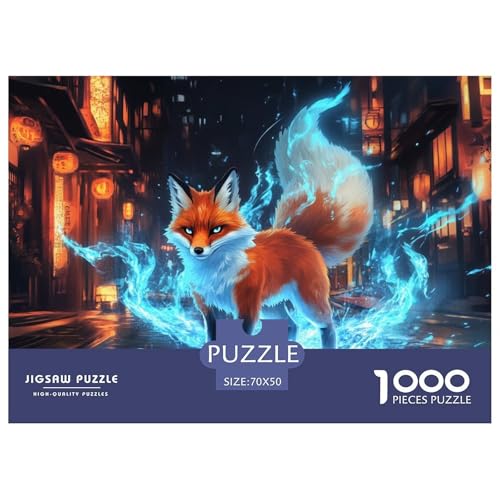 A Neon Blue Fox-Anime-Style Hölzerne Puzzles Wasserfest 1000 Teile DIY- Puzzle Für Erwachsene Spaß Herausfordernde Puzzlespiele A Neon Blue Fox-Anime-Style Hölzerne Puzzles Wasserfest 1000 Teile DIY- Puzzle Für Erwachsene Spaß Herausfordernde Puzzlespiele von YTPONBCSTUG