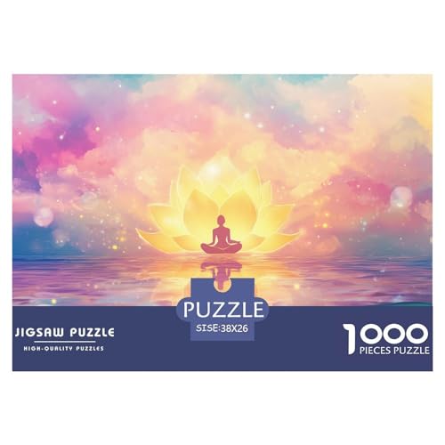 A Radiant Lotus Flower-Vibrant Colors Hölzerne Puzzles Wasserfest 1000 Teile DIY- Puzzle Für Erwachsene Unmöglich Herausfordernde Puzzlespiele​ von YTPONBCSTUG