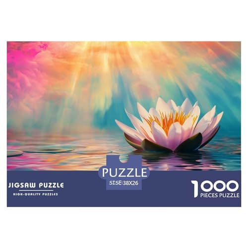 A Radiant Lotus Flower-Vibrant Colors Hölzerne Puzzles Wasserfest 1000 Teile DIY- Puzzle Für Erwachsene Unmöglich Puzzle Zur Heimdekoration​ von YTPONBCSTUG