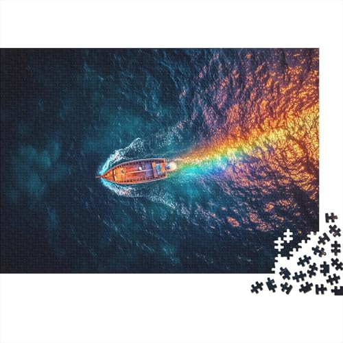 A Small Boat 1000 Stück Puzzles Für Erwachsene, Familienspaß Colorful Lights Thema Puzzlespiele 1000 Stück Für Erwachsene Geschenke 1000pcs (75x50cm) von YTPONBCSTUG