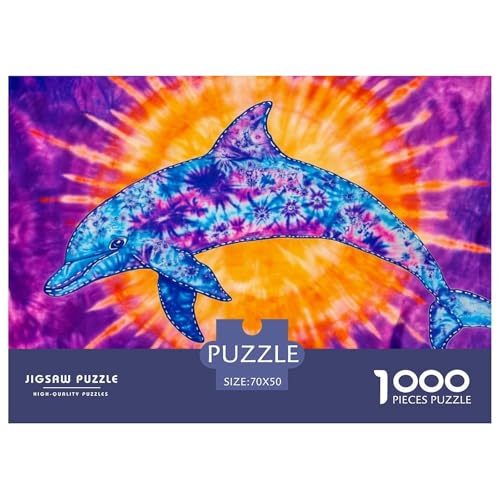 A Tie-dye Dolphin,Bright Colors Hölzerne Puzzles Wasserfest 1000 Teile DIY- Puzzle Geschenke Für Erwachsene Herausfordernd Und Knifflig Puzzle Zur Heimdekoration A Tie-dye Dolphin,Bright Colors Hölzerne Puzzles Wasserfest 1000 Teile DIY- Puzzle Geschenke Für Erwachsene Herausfordernd Und Knifflig Puzzle Zur Heimdekoration von YTPONBCSTUG