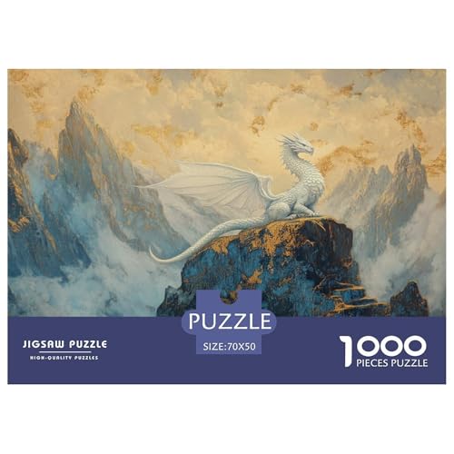 A White Dragon Hölzerne Puzzles Wasserfest 1000-teiliges Puzzle Für Erwachsene Spaß Puzzle Zur Heimdekoration​ von YTPONBCSTUG