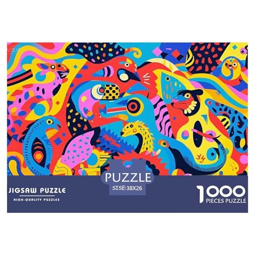 Abstrakte Tiere Hölzerne Puzzles Wasserfest 1000 Teile DIY- Puzzle Für Erwachsene Herausfordernd Und Knifflig Herausfordernde Puzzlespiele von YTPONBCSTUG