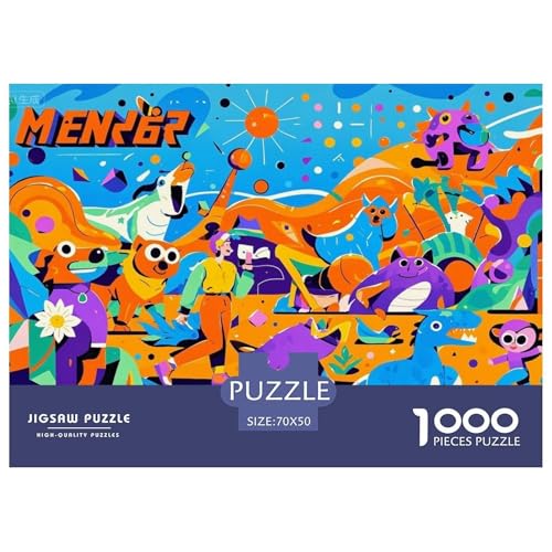 Abstrakte Tiere Hölzerne Puzzles Wasserfest 1000-teiliges Puzzle Geschenke Für Erwachsene Bunt Lernspiele von YTPONBCSTUG