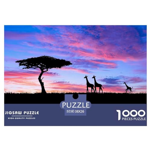 African Scenery,Giraffe Hölzerne Puzzles Wasserfest 1000-teiliges Puzzle Für Erwachsene Spaß Herausfordernde Puzzlespiele​ von YTPONBCSTUG