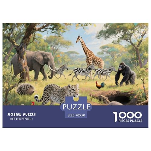 Afrikanischer Dschungel Hölzerne Puzzles Wasserfest 1000 Teile DIY- Puzzle Für Erwachsene Unmöglich Lernspiele von YTPONBCSTUG