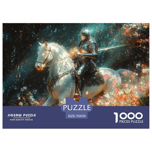 An Armored Knight-White Horse Hölzerne Puzzles Wasserfest 1000-teiliges Puzzle Für Erwachsene Spaß Herausfordernde Puzzlespiele​ von YTPONBCSTUG