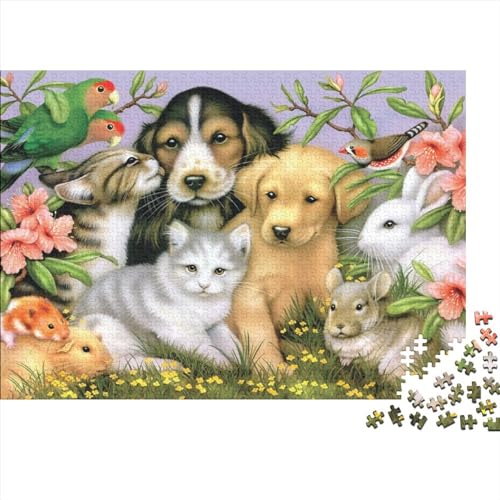 Animals 1000 Stück Jigsaw Puzzle Lernpuzzle Familienspiel Geschenk Für Erwachsene -Dogs Cats 1000pcs (75x50cm) von YTPONBCSTUG