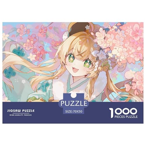 Anime Girl Hölzerne Puzzles Wasserfest 1000 Teile DIY- Puzzle Für Erwachsene Herausfordernd Und Knifflig Lernspiele​ von YTPONBCSTUG