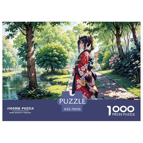 Anime Girl Hölzerne Puzzles Wasserfest 1000 Teile DIY- Puzzle Für Erwachsene Spaß Lernspiele​ von YTPONBCSTUG